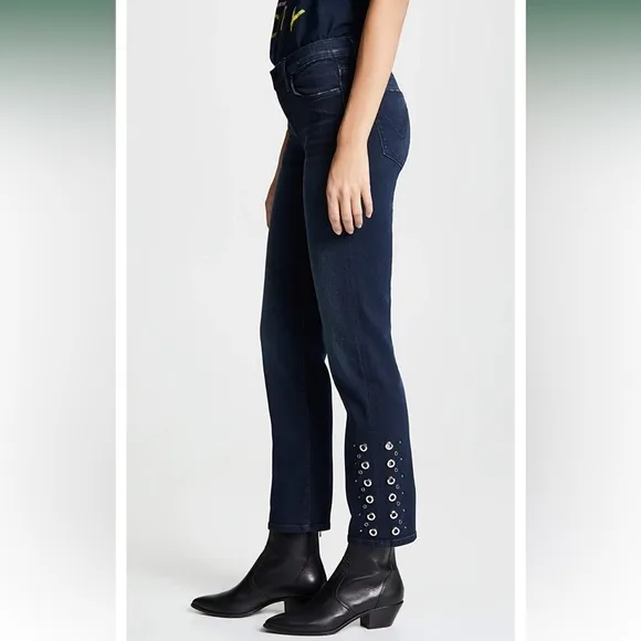 HUDSON Nico Mid Rise Cigarette Jeans w/ Grommet Detail 5 Pocket Blue Size 27 NEW
