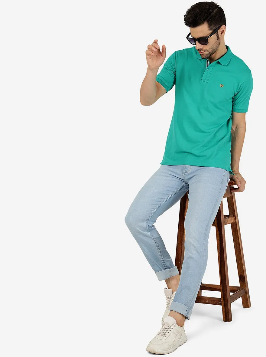 Ice Blue Washed Narrow Fit Jeans | Greenfibre