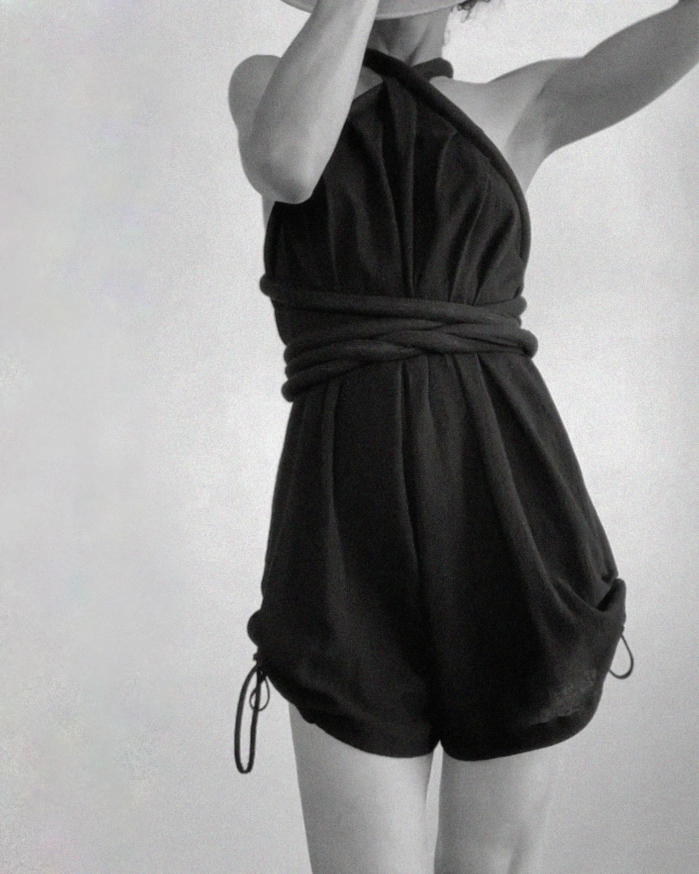 Infinite Rope Shorts Jumpsuit Sapphire Blue Crushed Silk