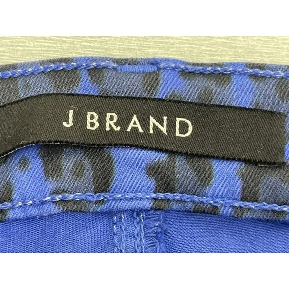J BRAND  Blue Royal Jaguar Print Mid Rise Crop Ankle Skinny Jeans Size 28&quot;