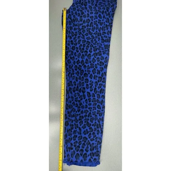 J BRAND  Blue Royal Jaguar Print Mid Rise Crop Ankle Skinny Jeans Size 28&quot;