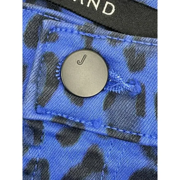 J BRAND  Blue Royal Jaguar Print Mid Rise Crop Ankle Skinny Jeans Size 28&quot;