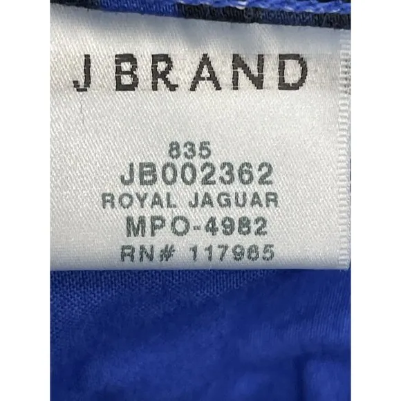 J BRAND  Blue Royal Jaguar Print Mid Rise Crop Ankle Skinny Jeans Size 28&quot;