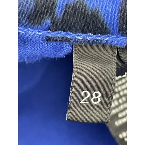 J BRAND  Blue Royal Jaguar Print Mid Rise Crop Ankle Skinny Jeans Size 28&quot;