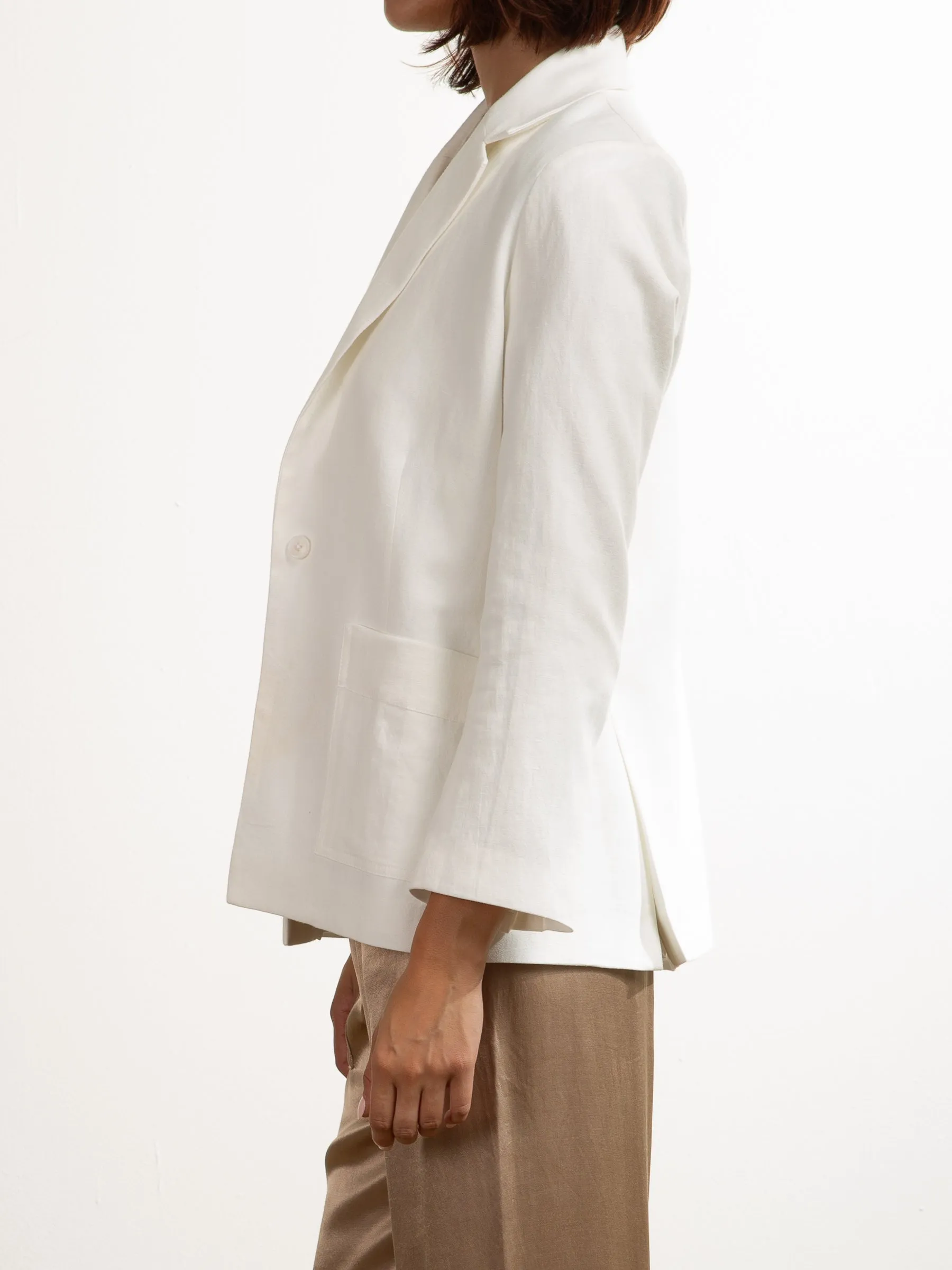 Jada Blazer in Canyon Twill - Bone