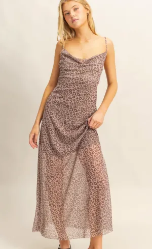 Janis Leopard Mesh Maxi