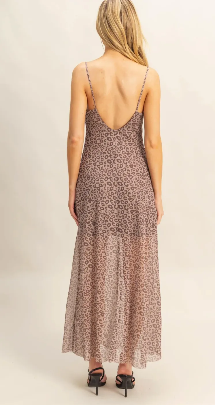 Janis Leopard Mesh Maxi