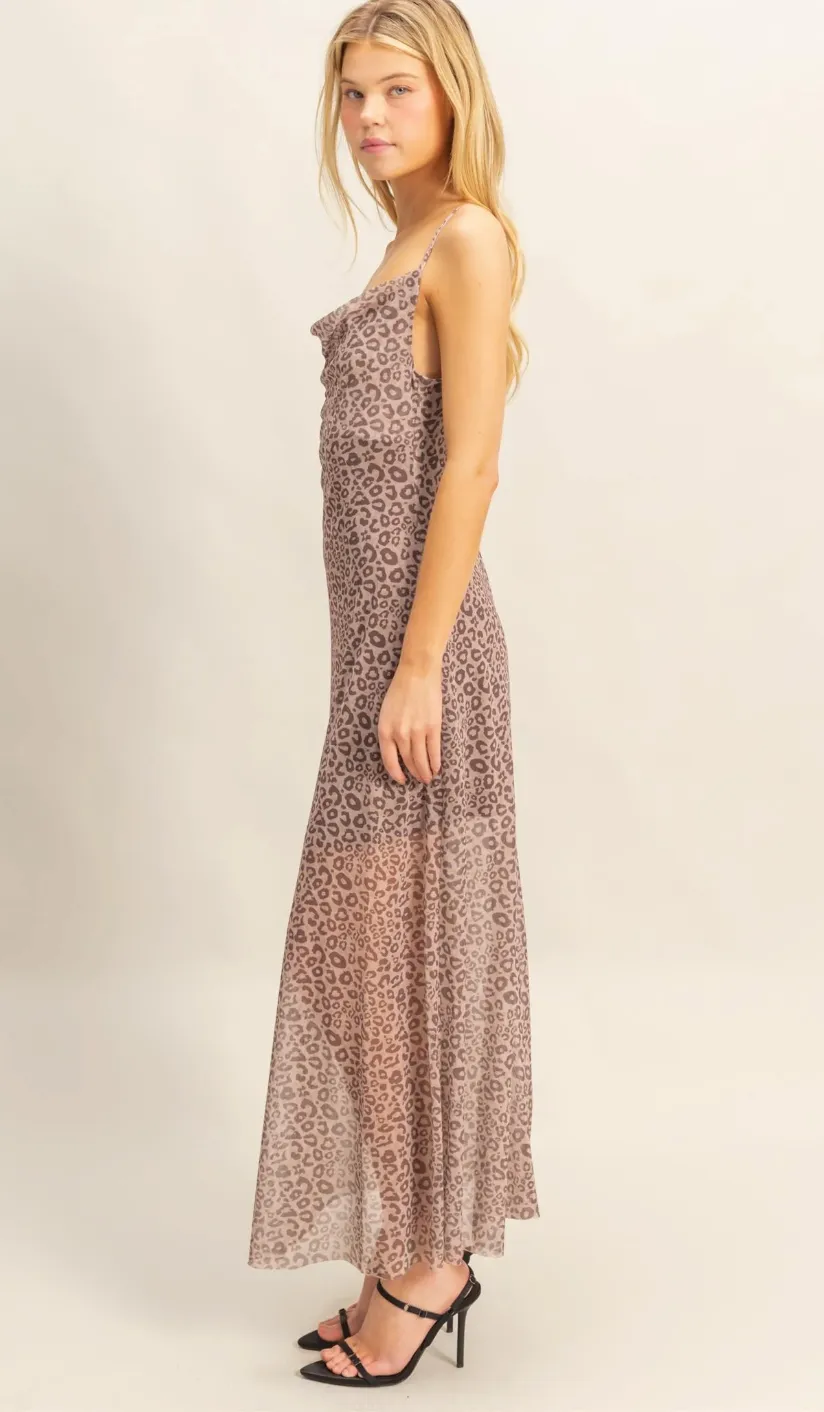 Janis Leopard Mesh Maxi