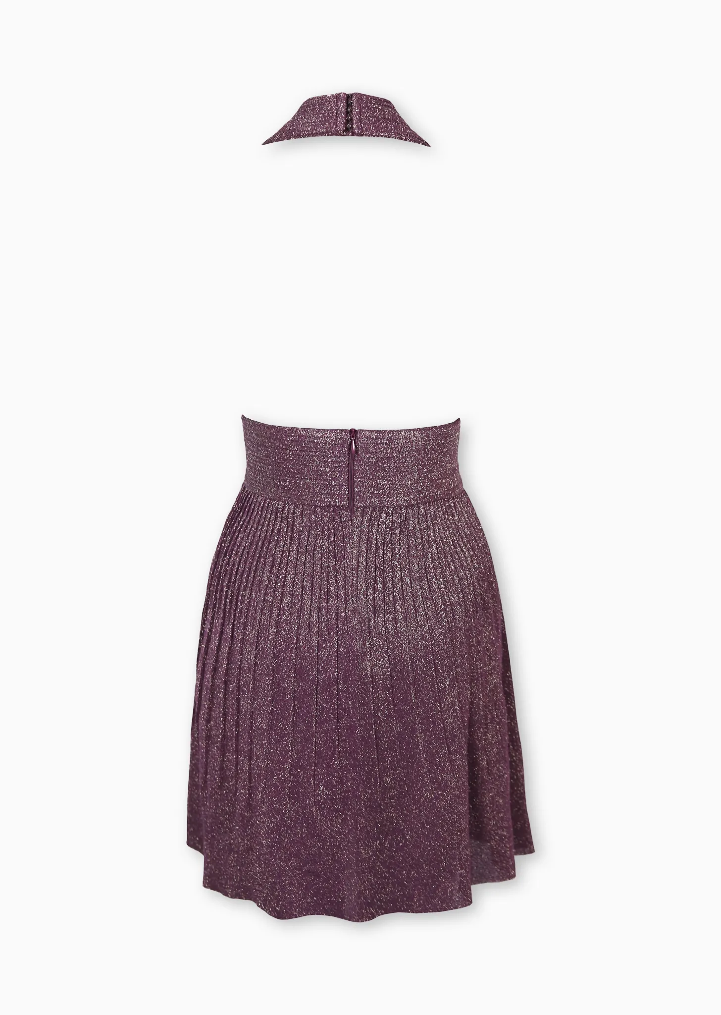 Jeanice - Shimmery Halter Dress with Plunging Neckline