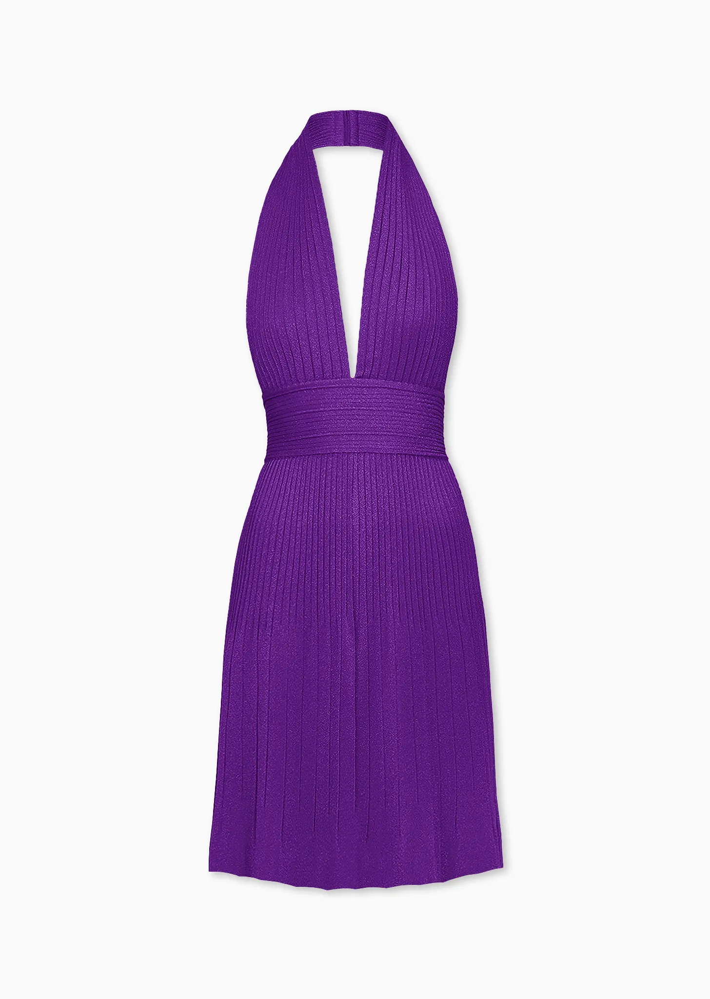 Jeanice - Shimmery Halter Dress with Plunging Neckline