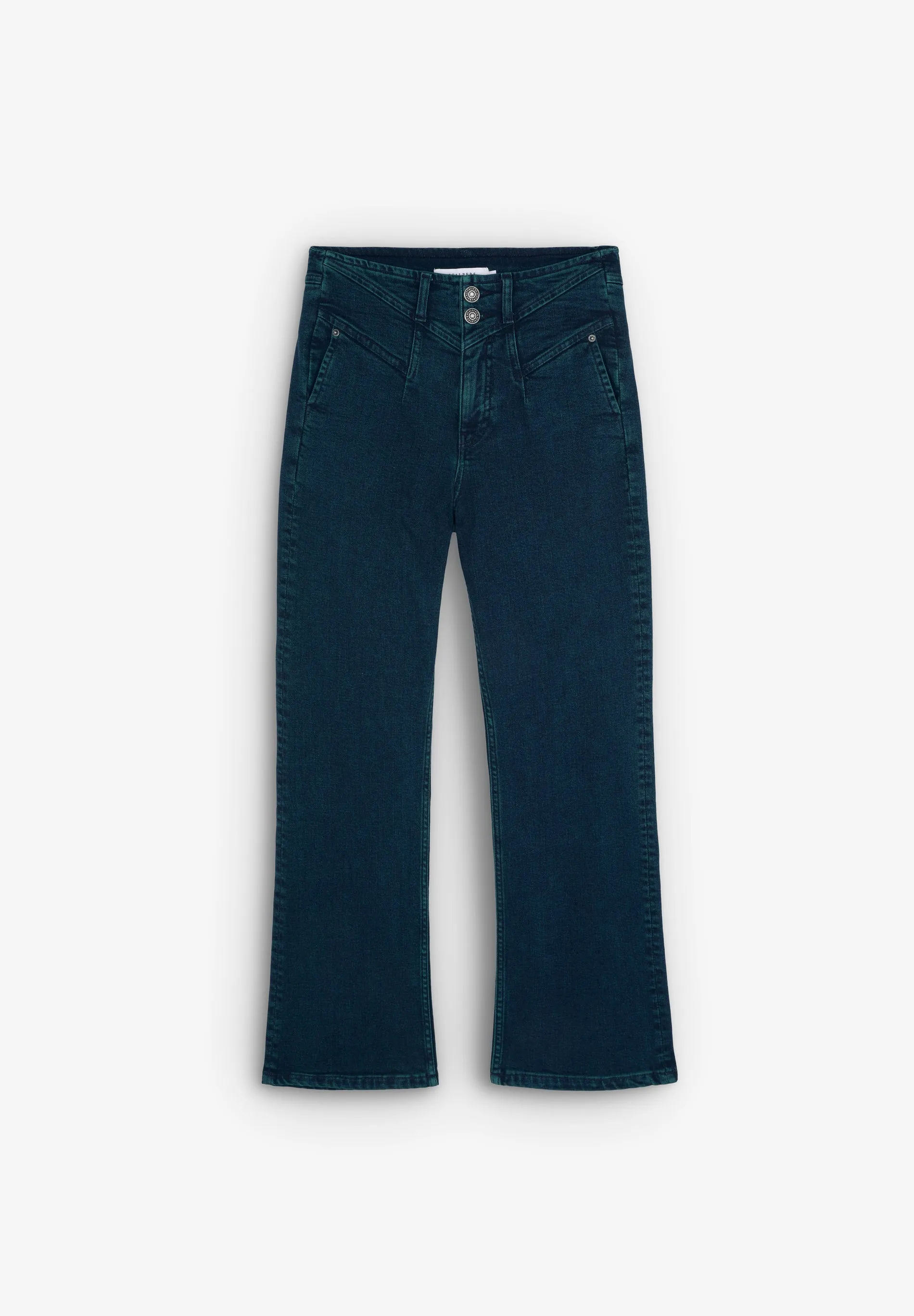 JEANS DIREITOS COM BOTÃO DE JOIA
