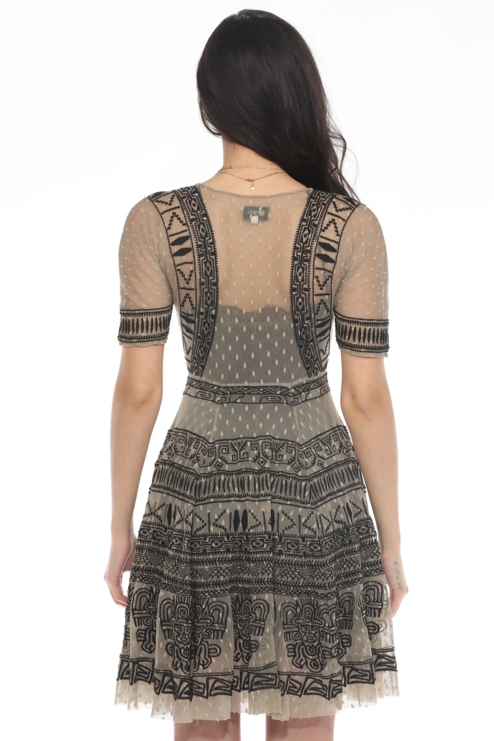 Johnny Was Biya Dakota Embroidered Mesh Dress B8686