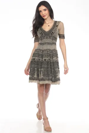 Johnny Was Biya Dakota Embroidered Mesh Dress B8686