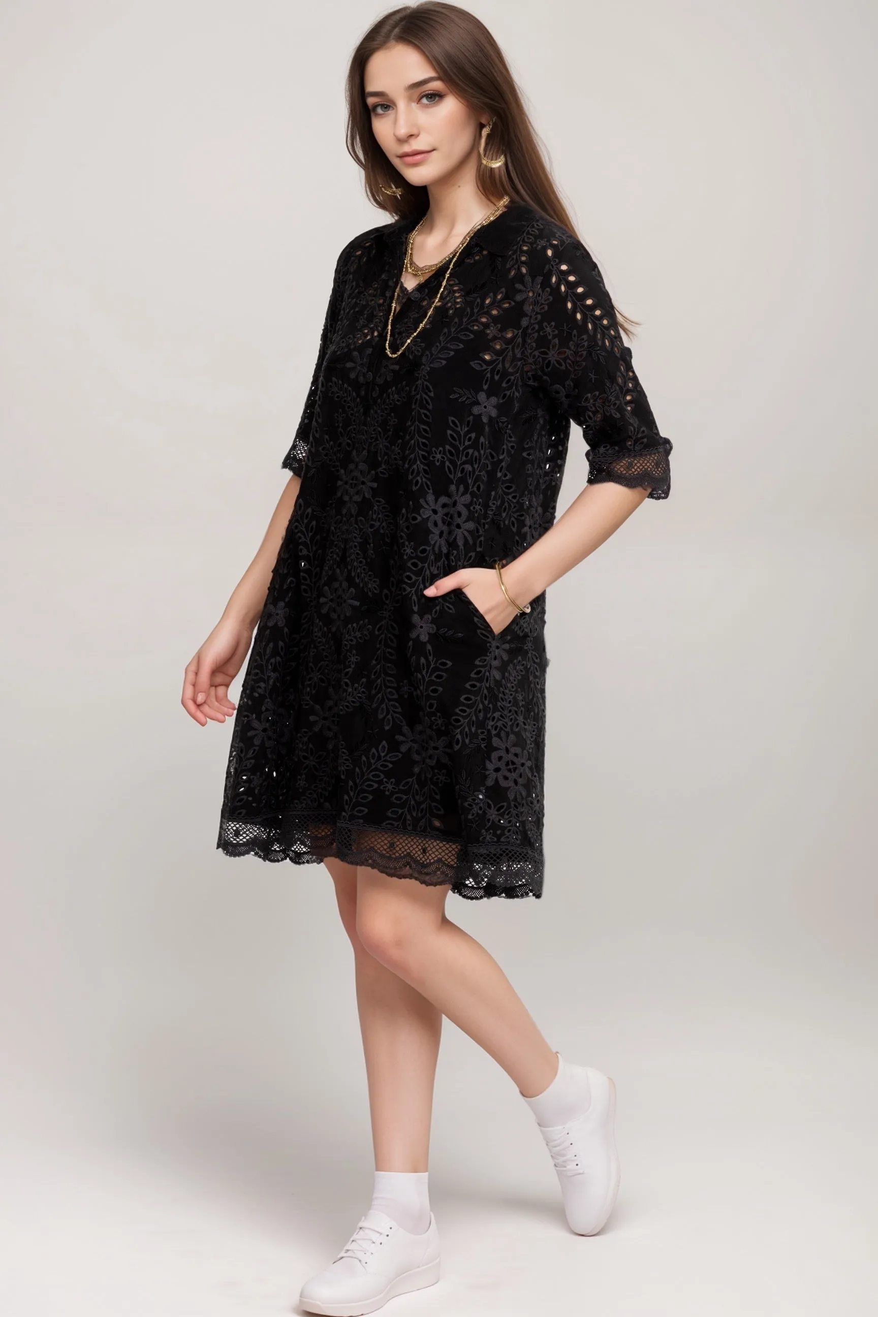 Johnny Was Black Yalladira Malfi Dress C34024