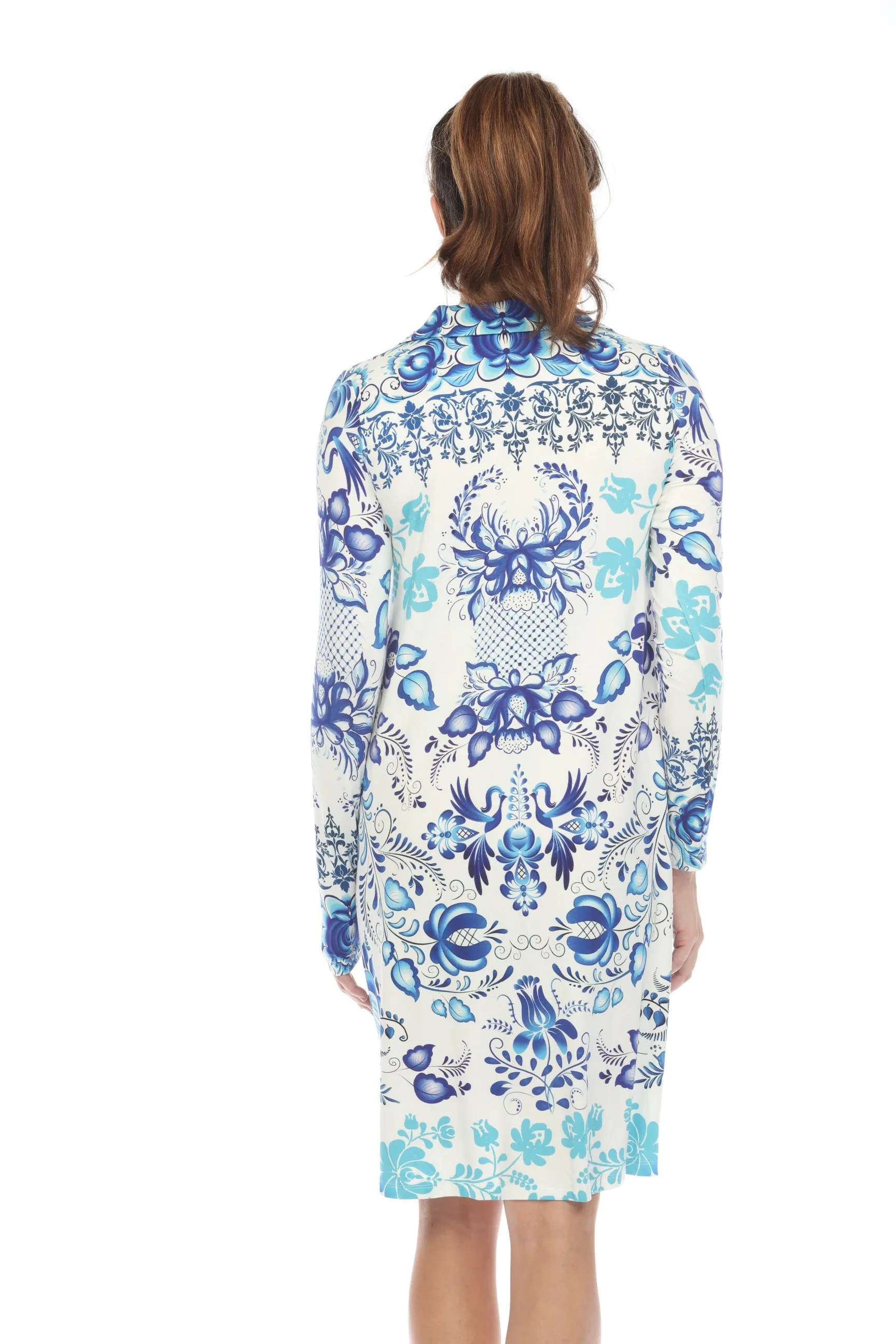 Johnny Was Farrow Polo Long Sleeve Swing Dress Boho Chic T33323