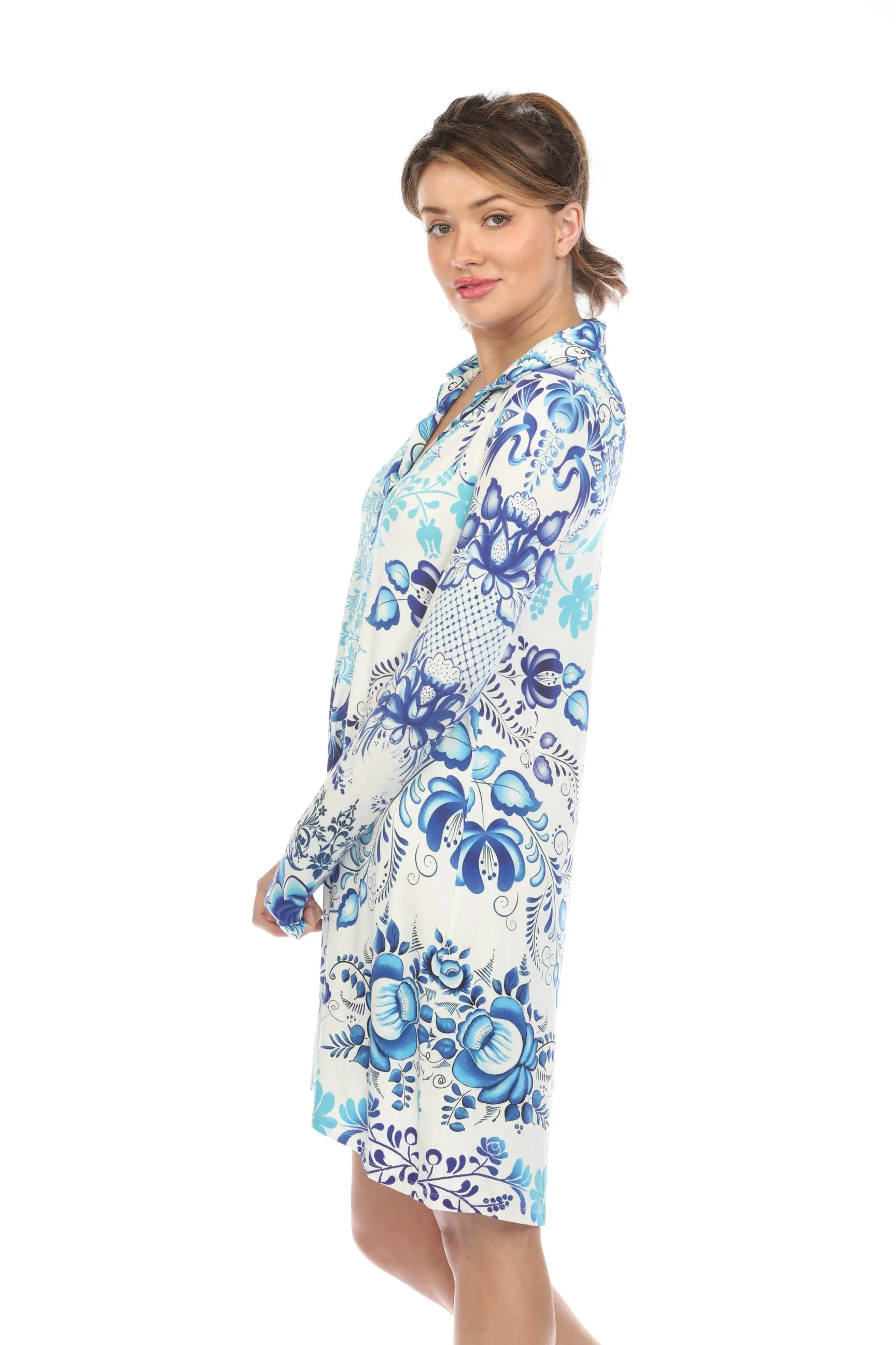 Johnny Was Farrow Polo Long Sleeve Swing Dress Boho Chic T33323