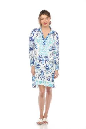 Johnny Was Farrow Polo Long Sleeve Swing Dress Boho Chic T33323