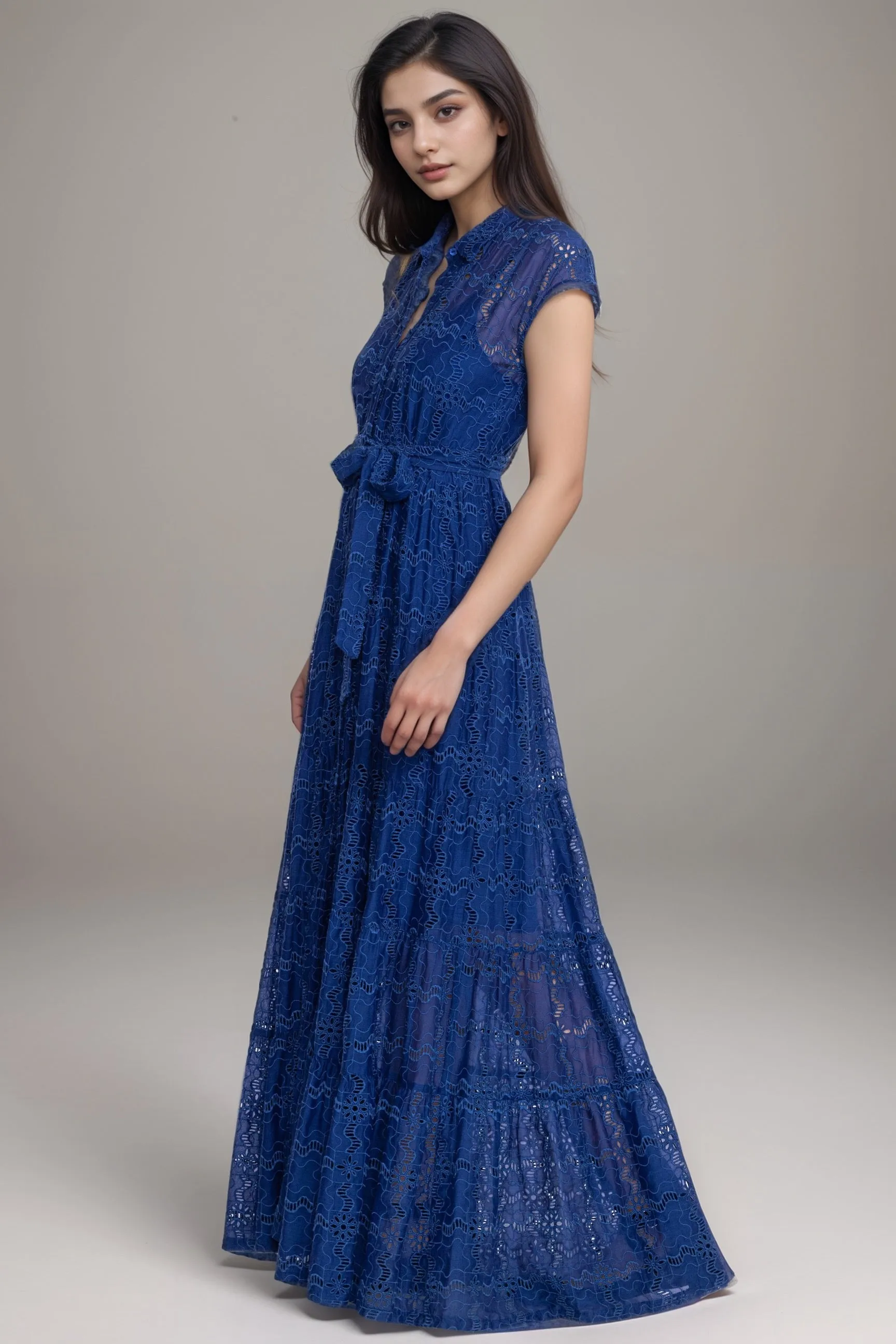 Johnny Was Jade Blue Marina Joy Silk Maxi Dress L32924-2