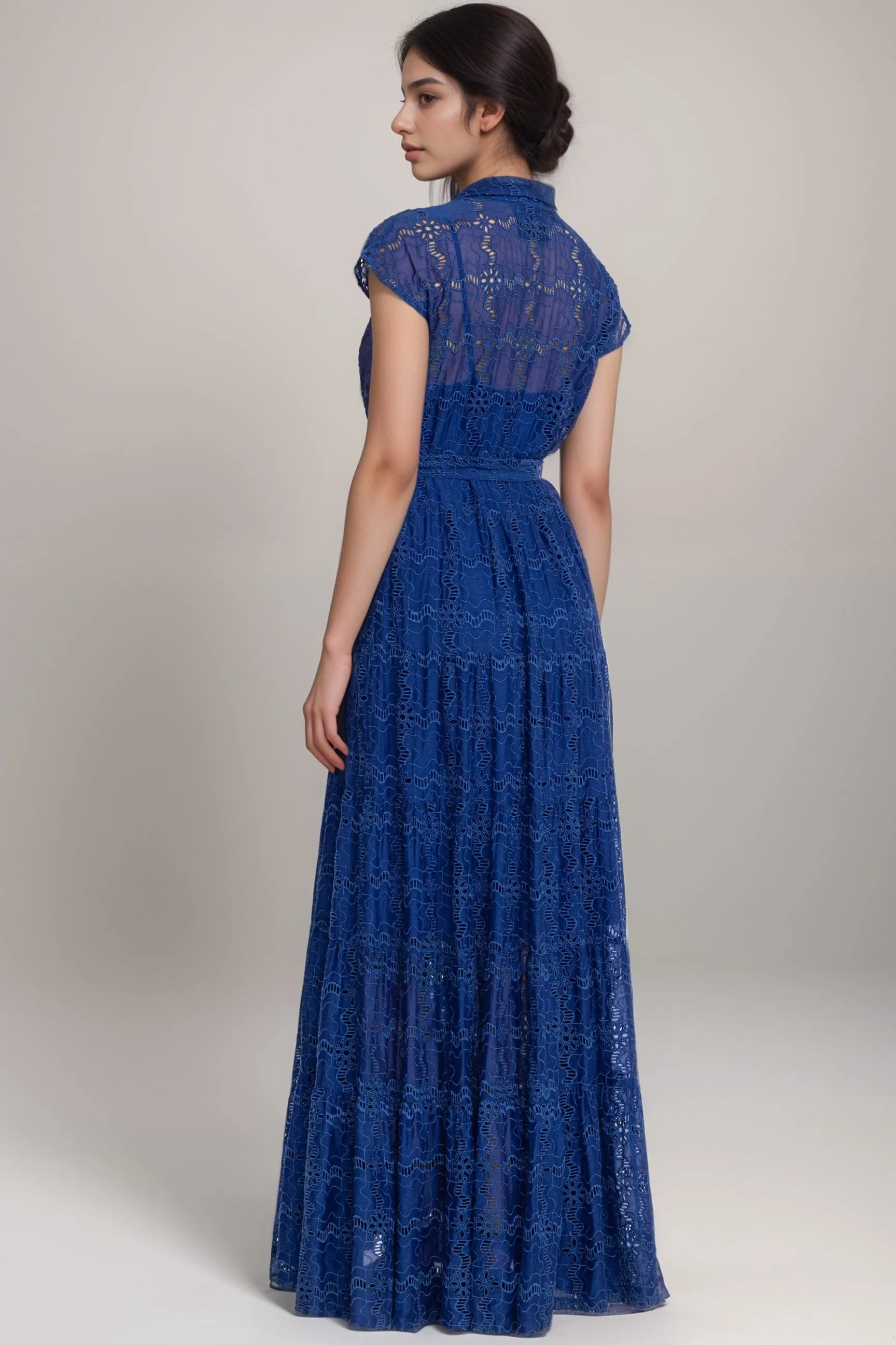 Johnny Was Jade Blue Marina Joy Silk Maxi Dress L32924-2