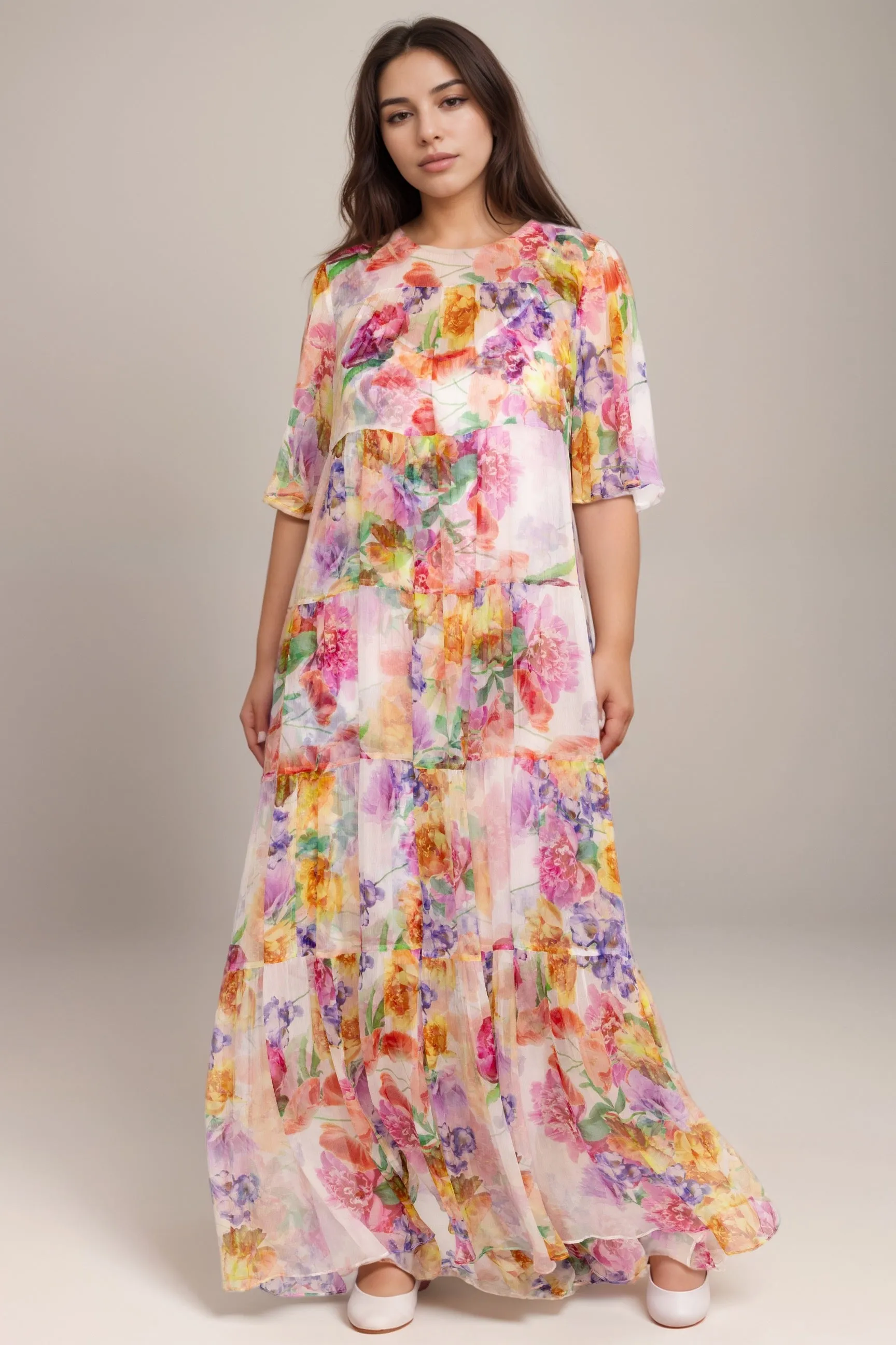 Johnny Was Jade Fionna Silk Maxi Dress L34224 Plus Size