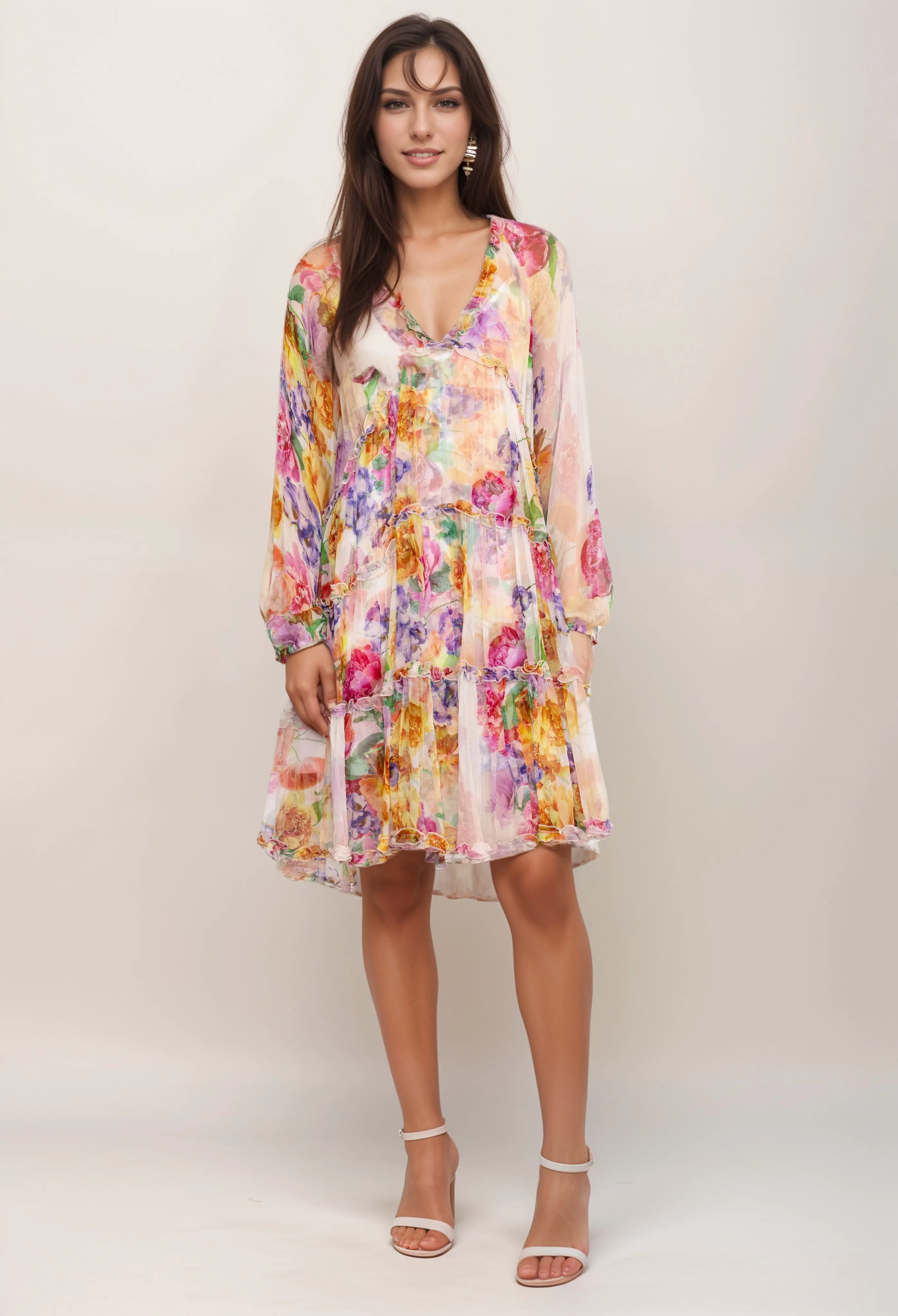 Johnny Was Jade Fionna Silk Mini Dress L34524