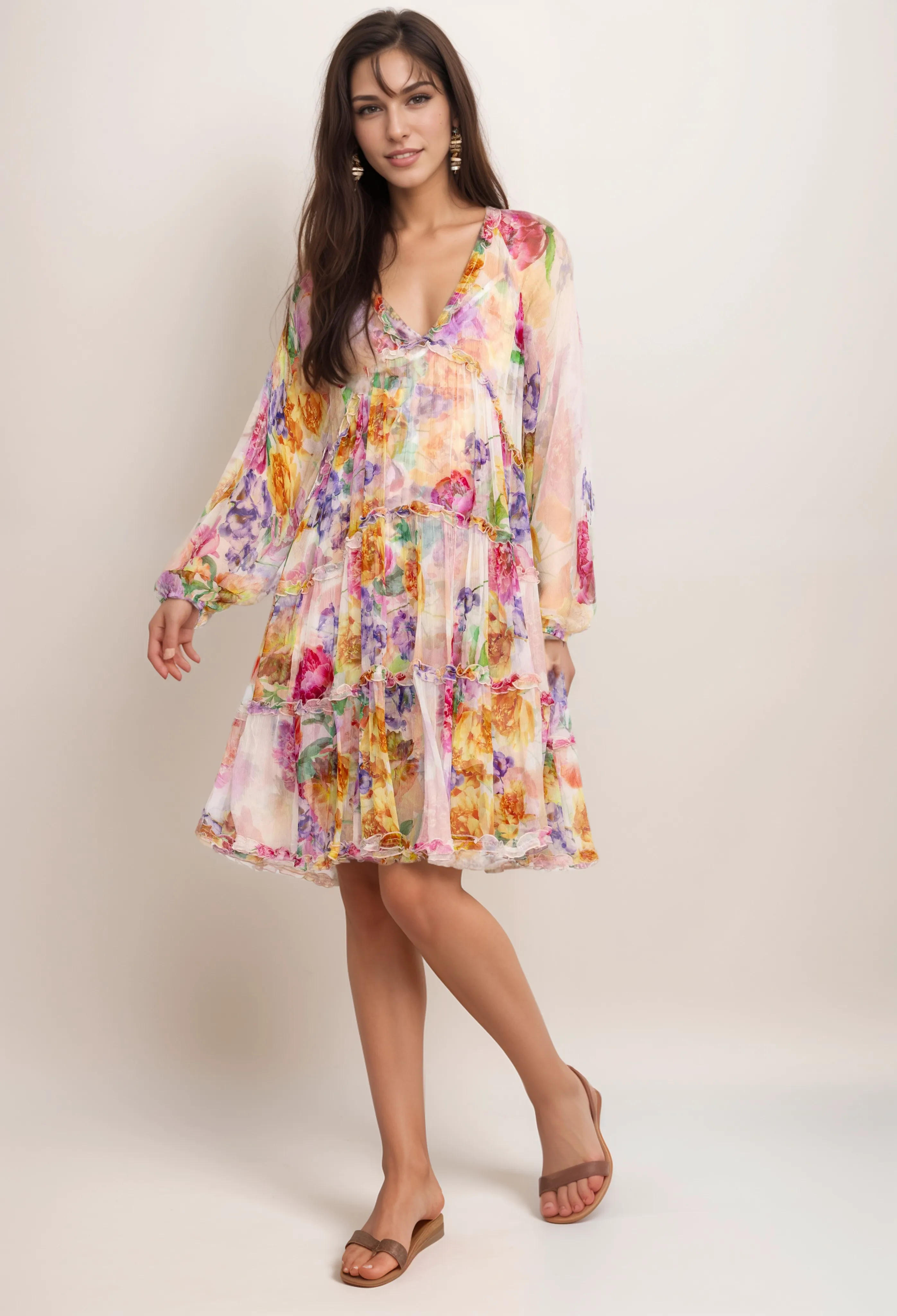 Johnny Was Jade Fionna Silk Mini Dress L34524