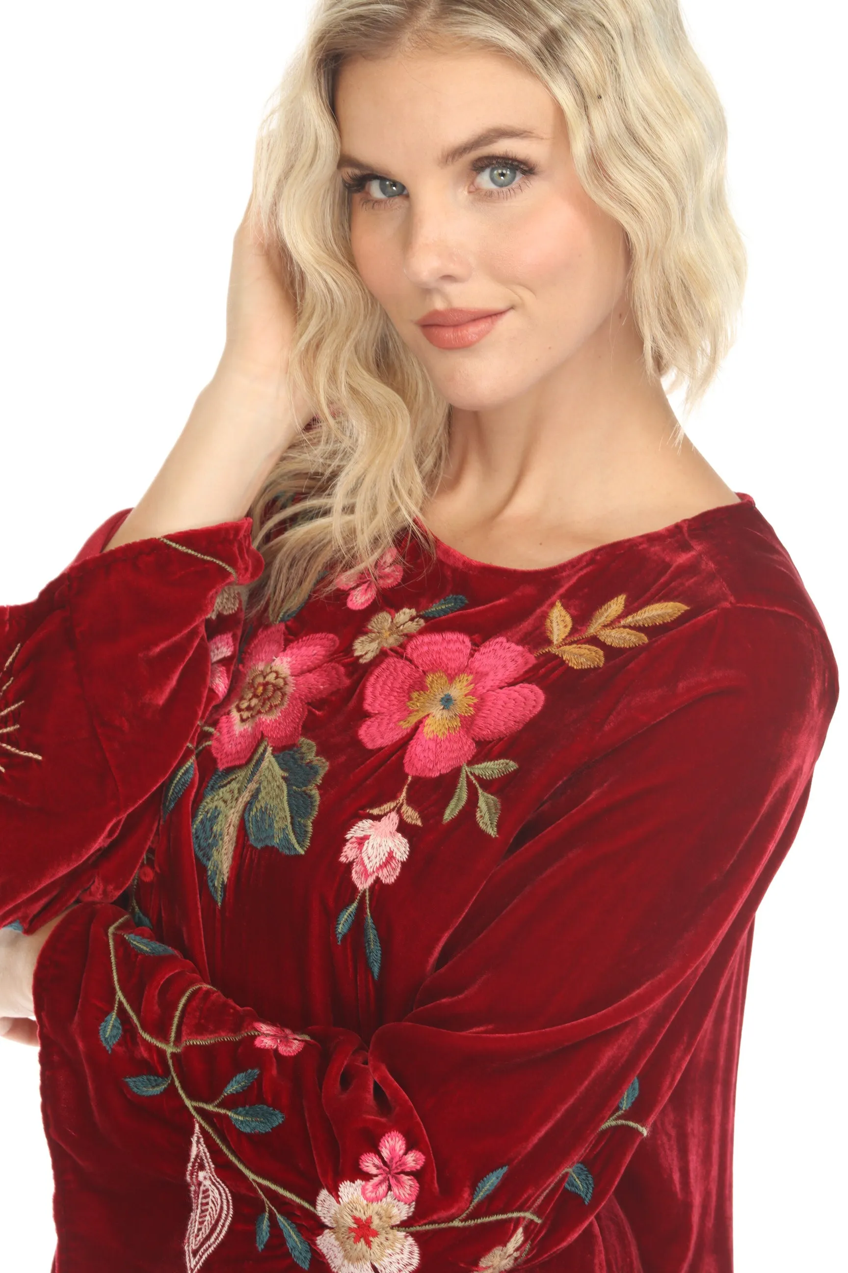 Johnny Was JWLA Rhoda Kimono Sleeve Velvet Swing Dress J34324-O