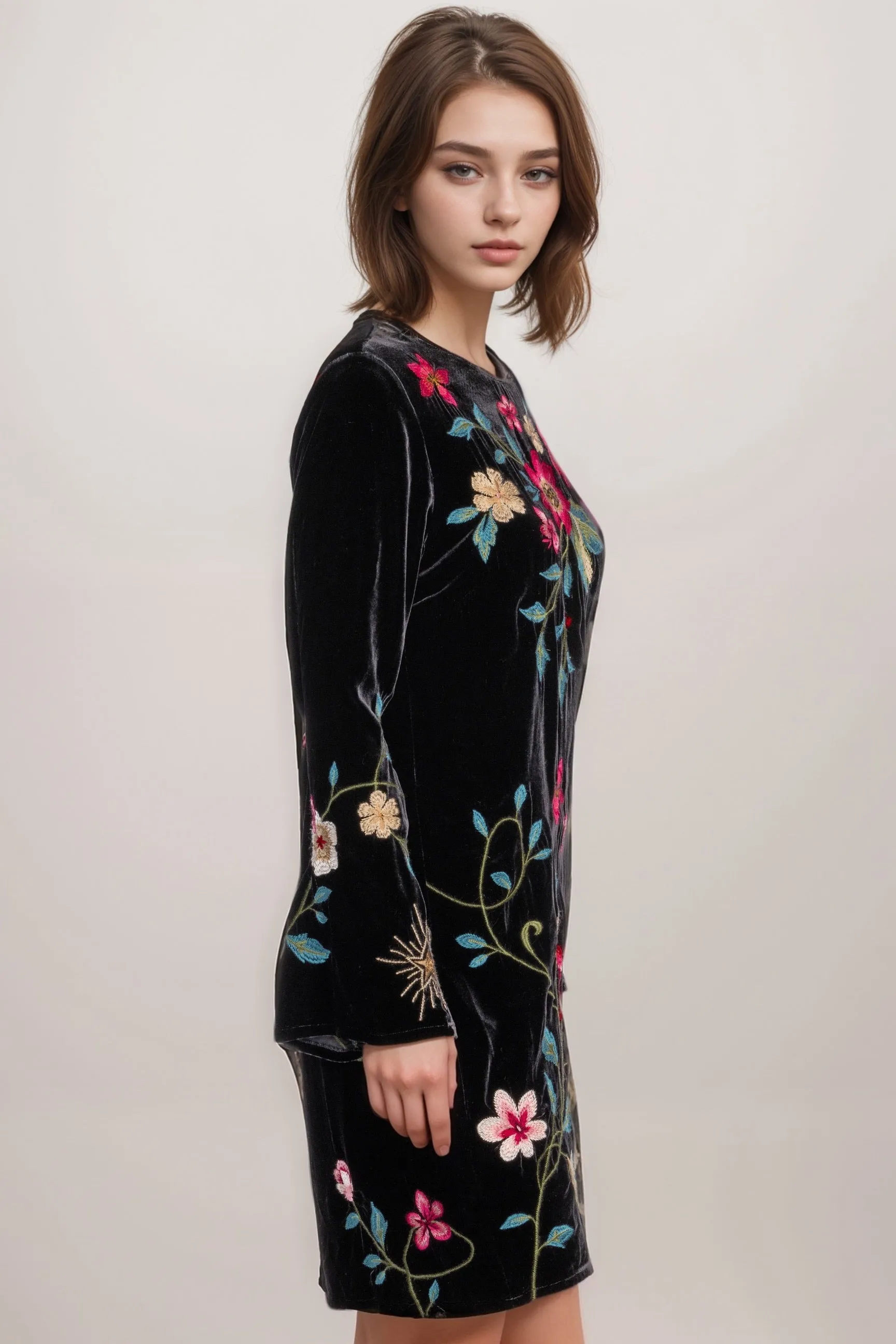 Johnny Was JWLA Rhoda Kimono Sleeve Velvet Swing Dress J34324-O