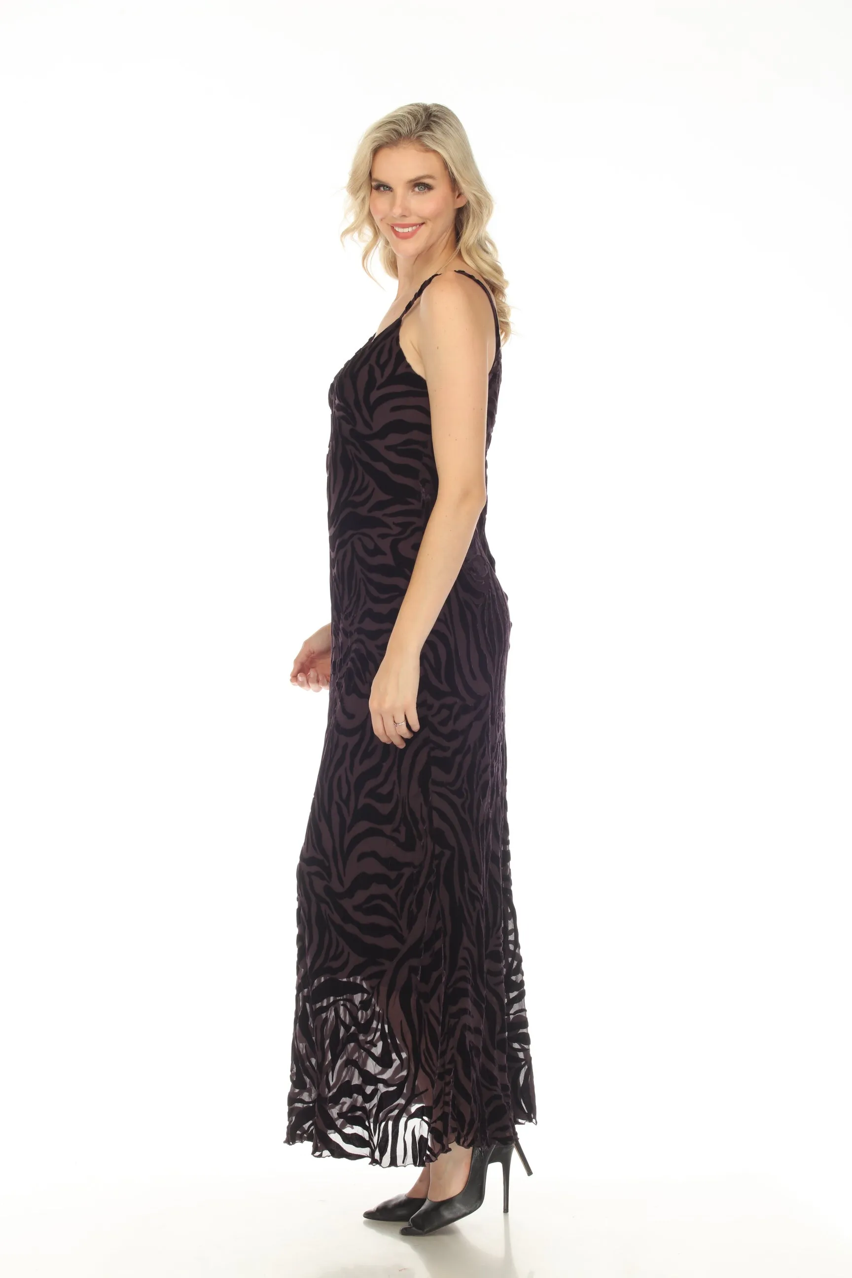 Johnny Was Love Twilight Silk Animal Print Maxi Dress Boho Chic L32323