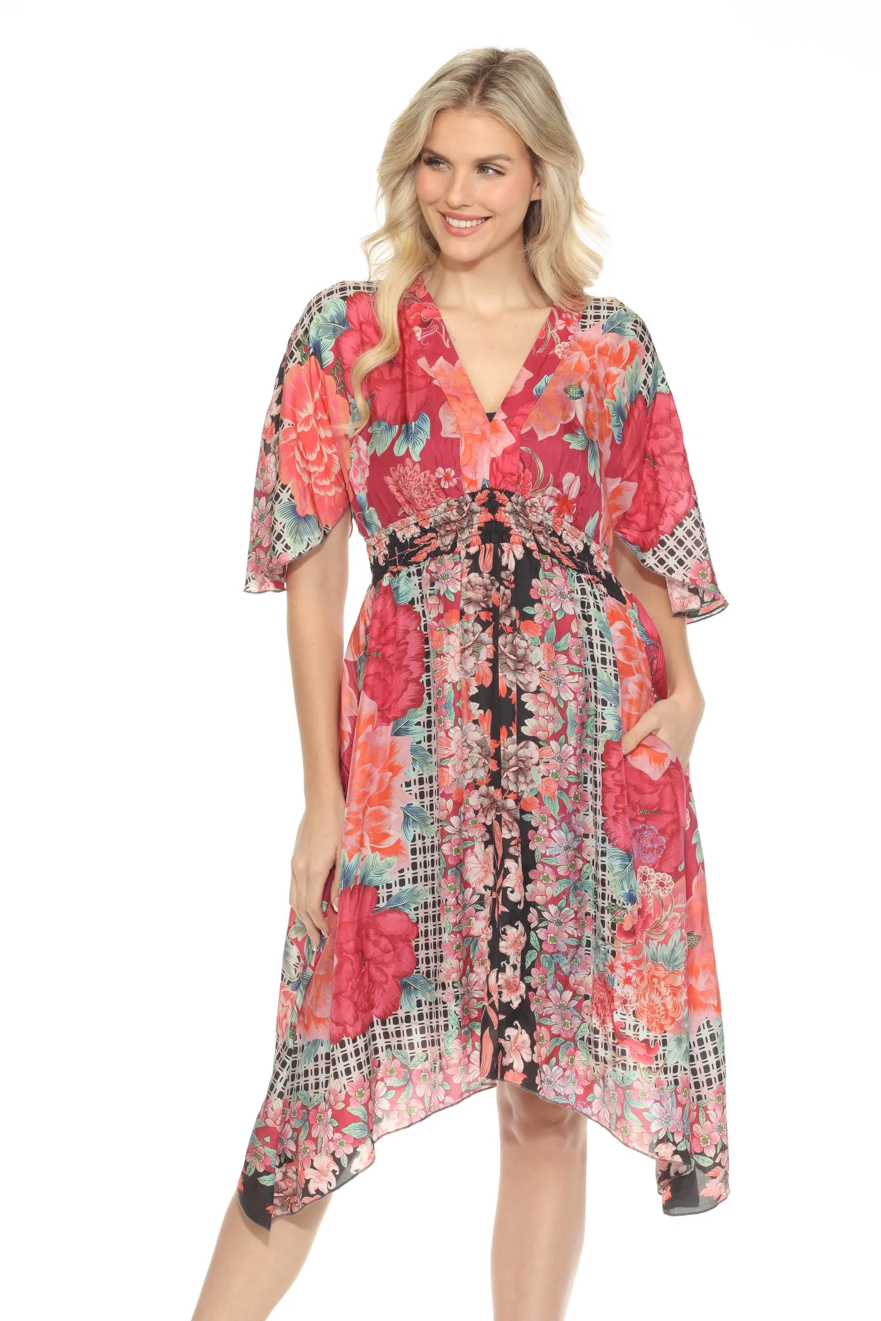 Johnny Was Svetka Floral Silk Dress C34924-6