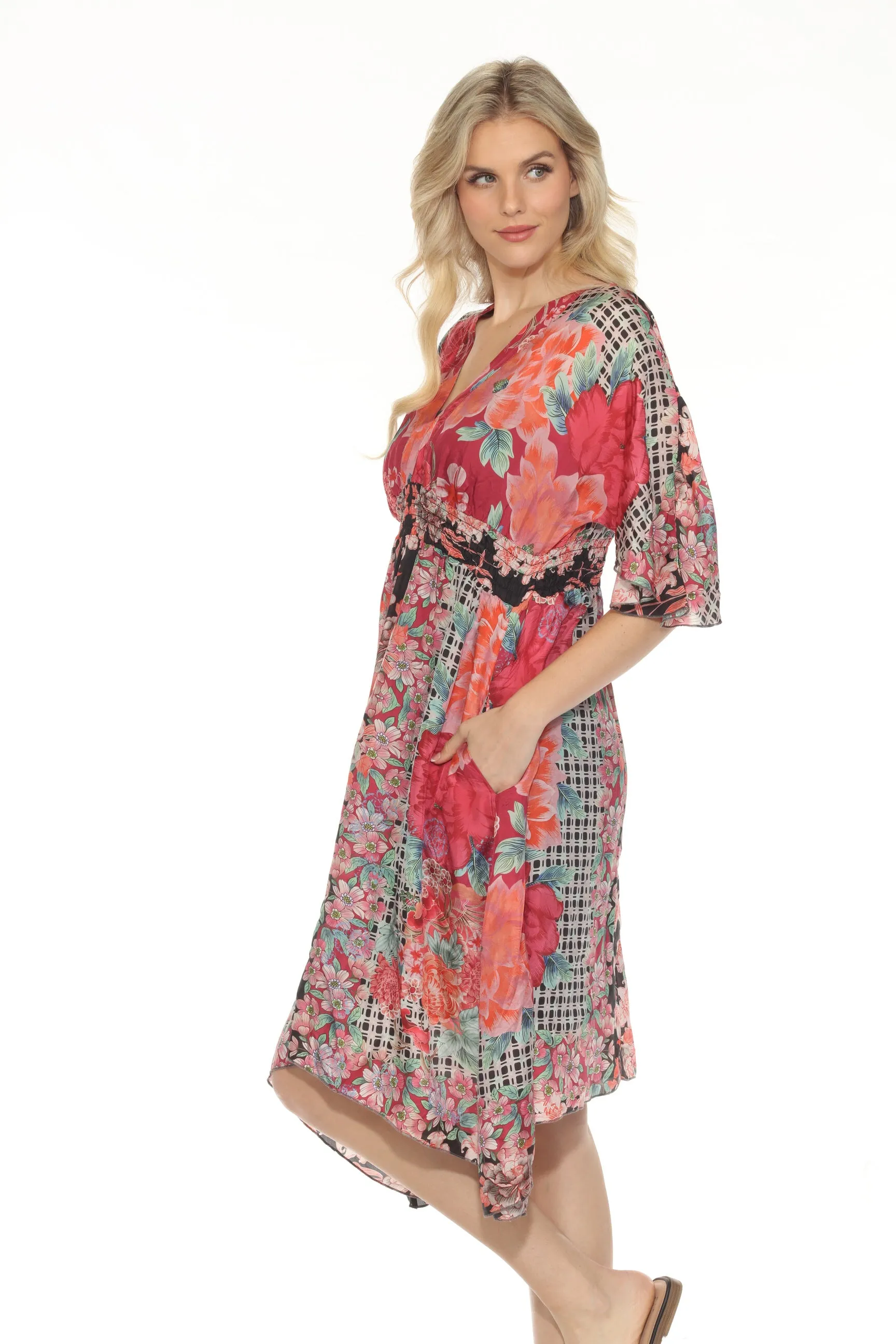 Johnny Was Svetka Floral Silk Dress C34924-6