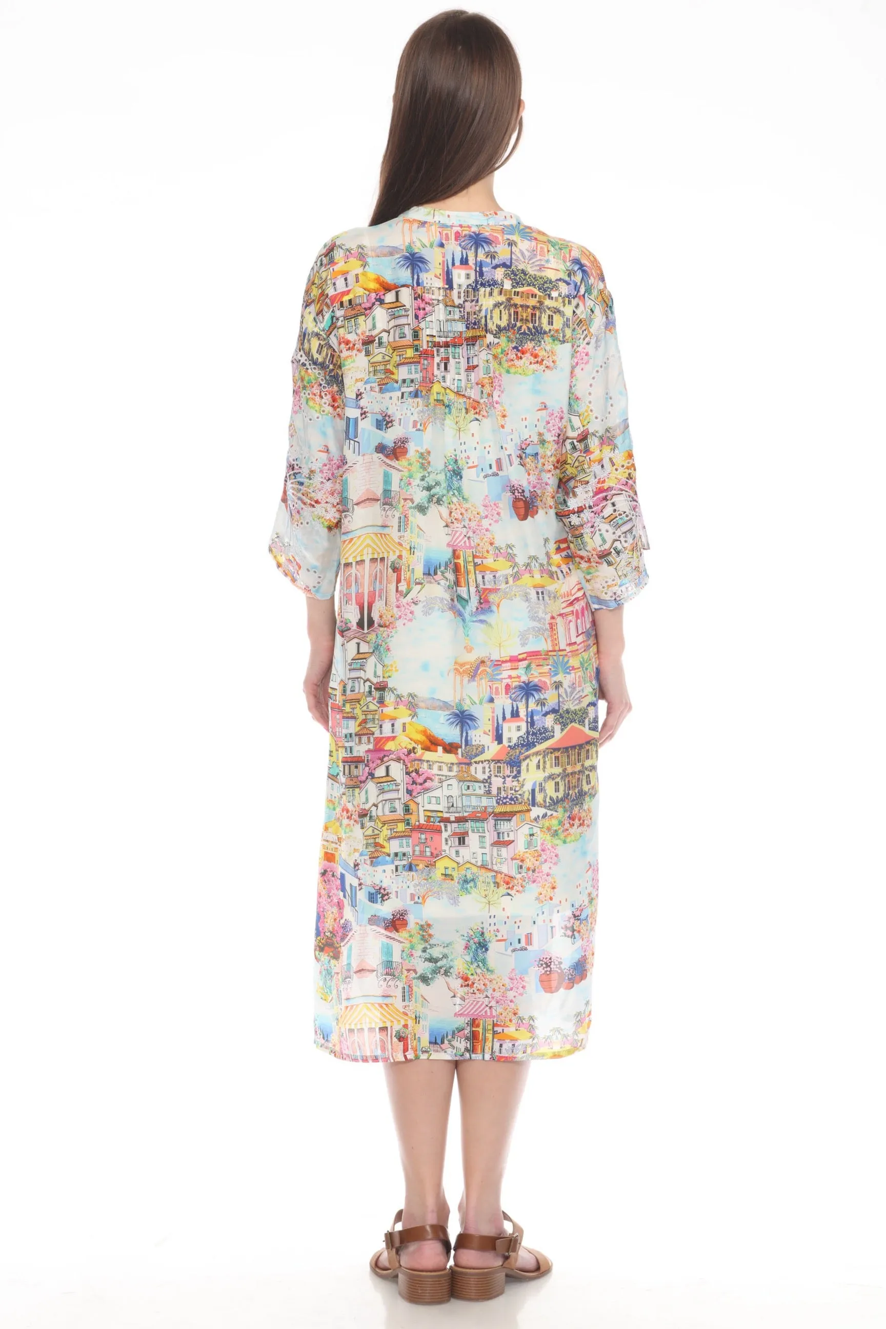 Johnny Was Tosha Silk Midi Shirt Dress C33524B5