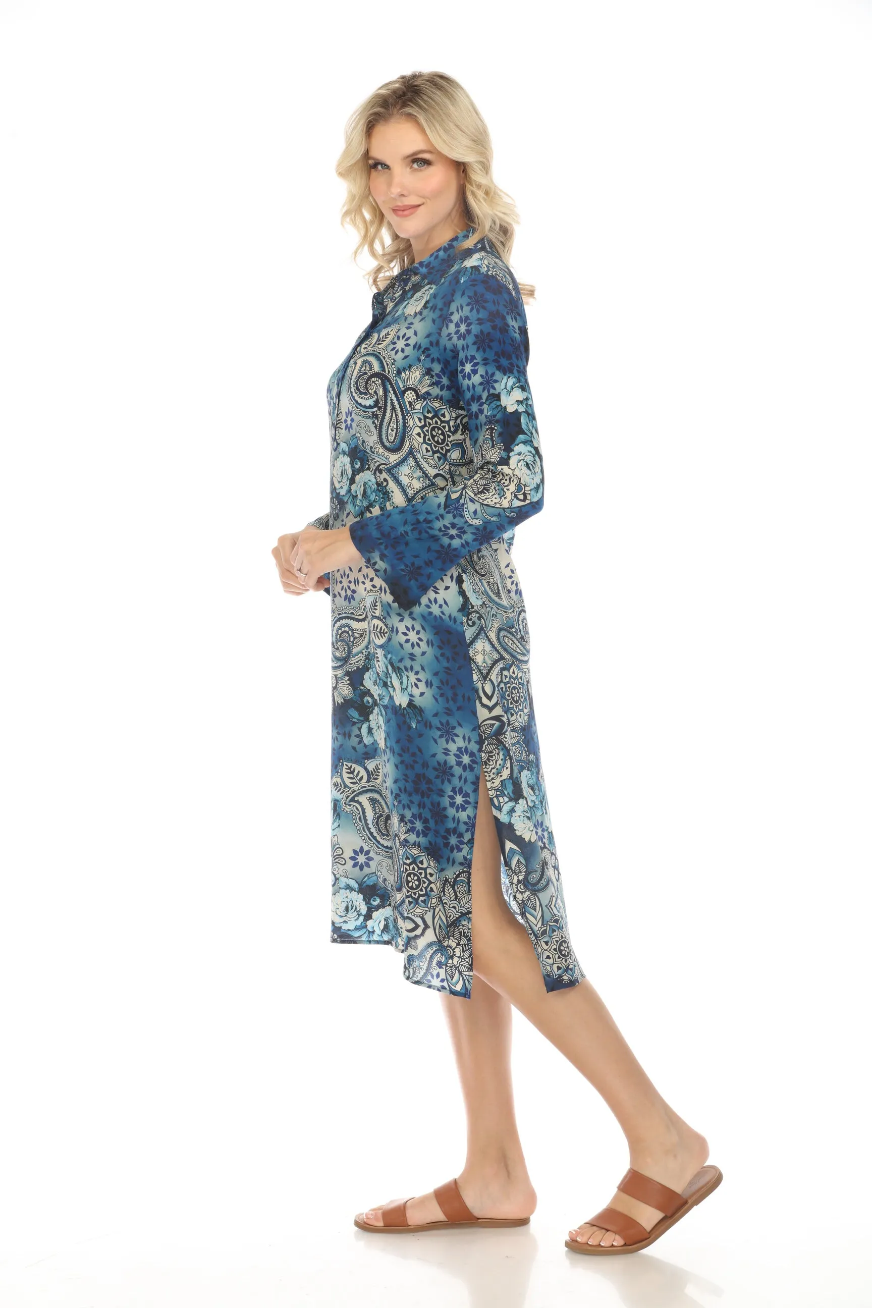 Johnny Was Workshop Isobel Henley Silk Dress W37224 Boho Chic