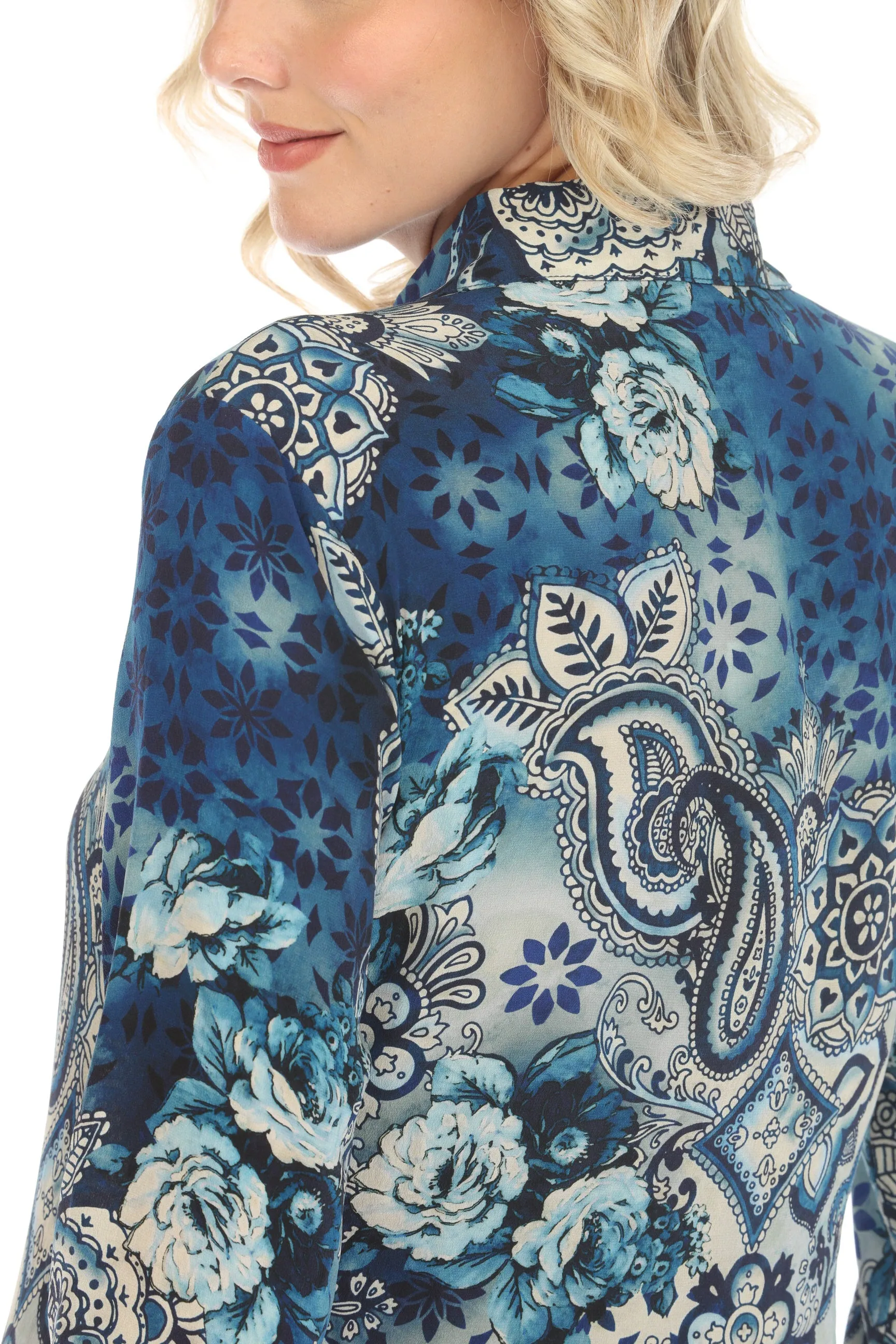 Johnny Was Workshop Isobel Henley Silk Dress W37224 Boho Chic