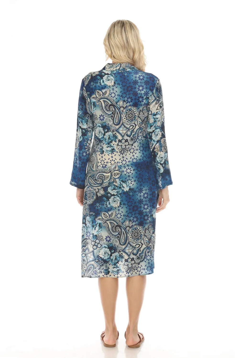 Johnny Was Workshop Isobel Henley Silk Dress W37224 Boho Chic