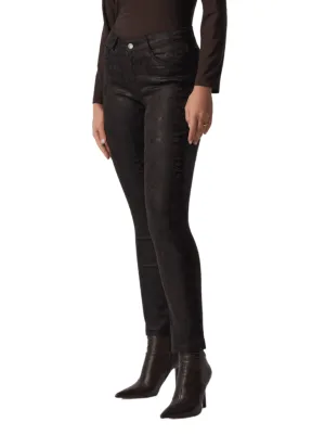 Joseph Ribkoff Animal Print Slim-Fit Jean; Mocha & Black