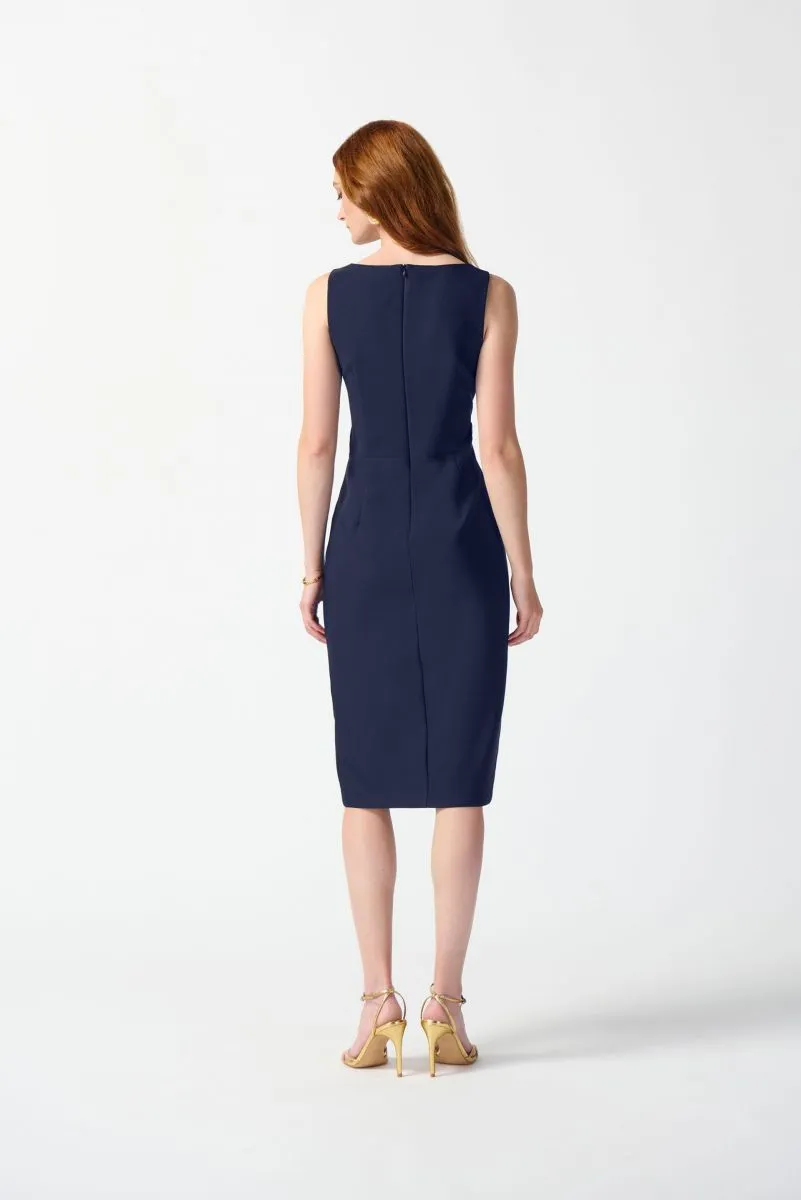 Joseph Ribkoff Waist Cutout Square Neck Sleeveless Sheath Dress 242101