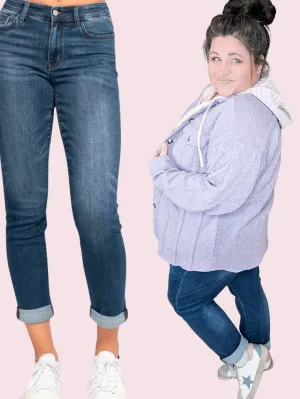 Judy Blue Non-Distressed Cuffed Slim Straight