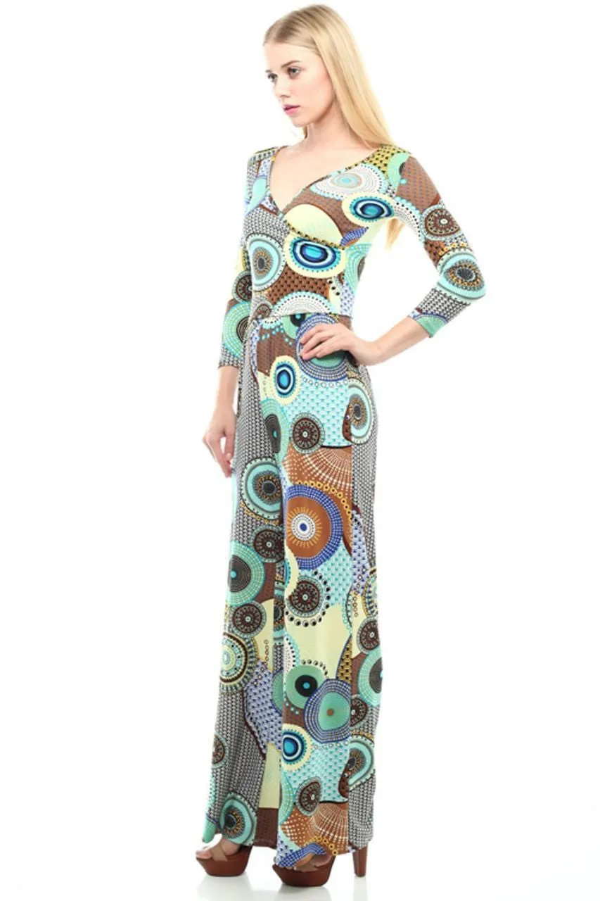 Jumpsuit Romper Salmon Aqua Tribal