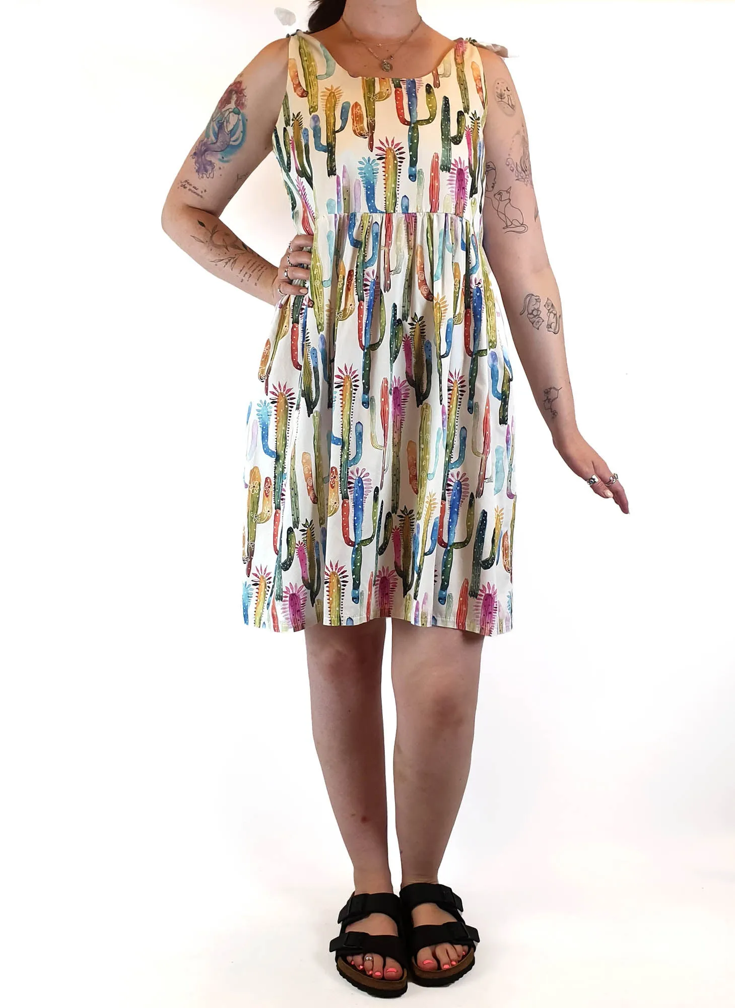 Karla Cola cactus print sleeveless dress size L (best fits 12-small 14)