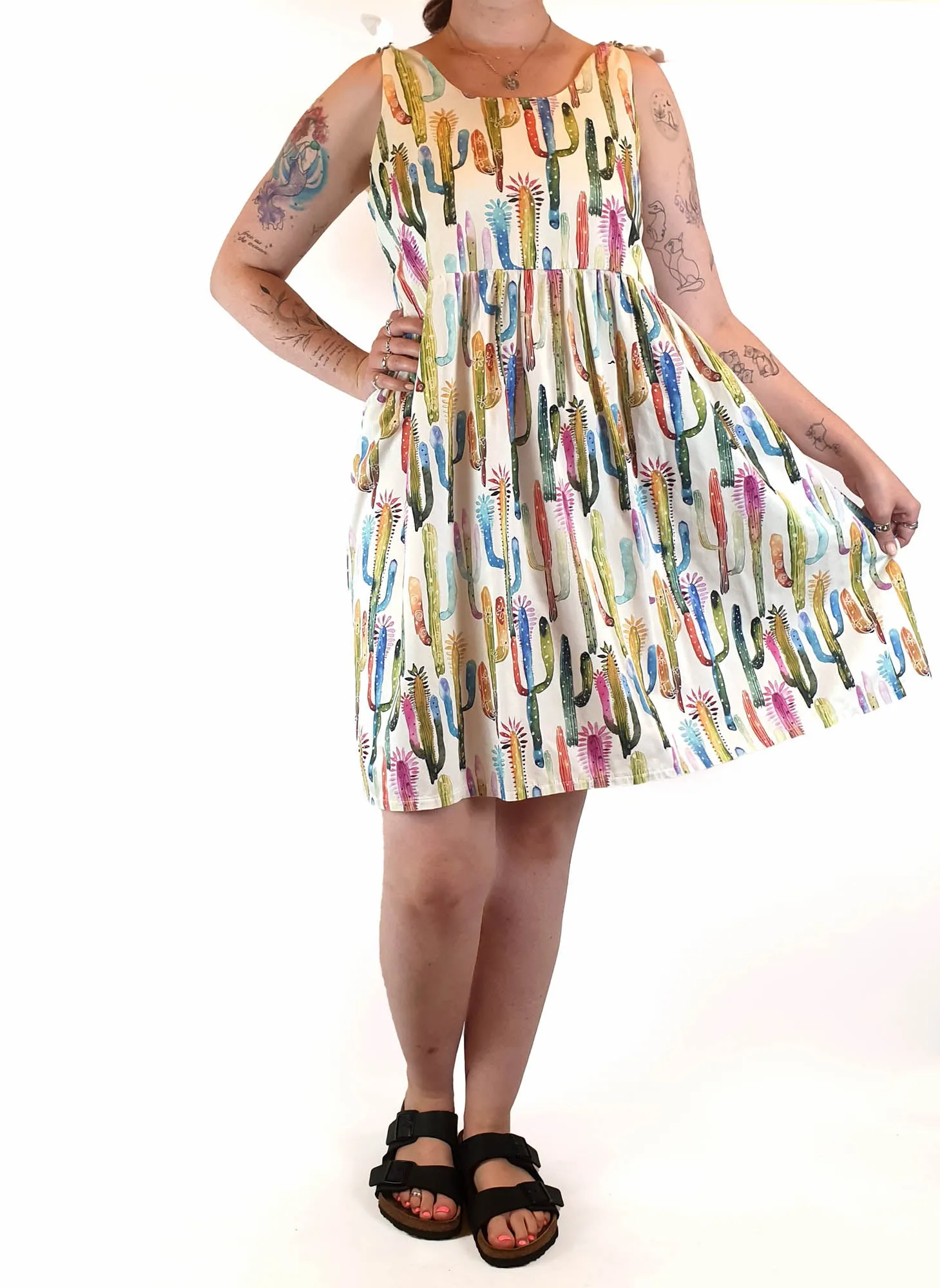 Karla Cola cactus print sleeveless dress size L (best fits 12-small 14)