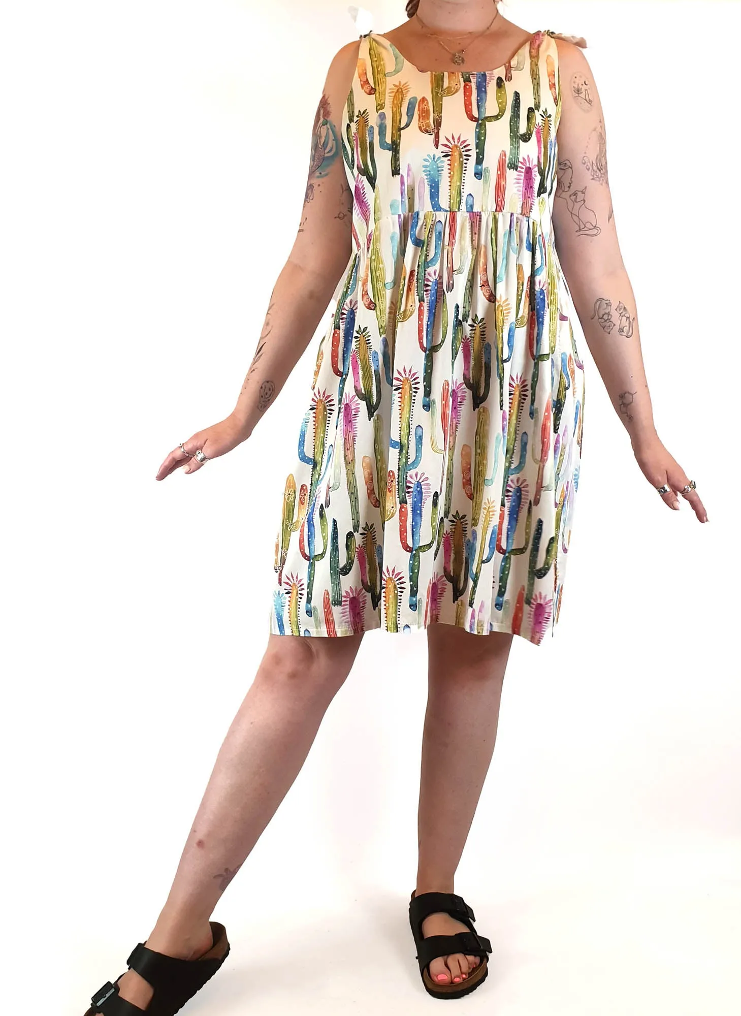 Karla Cola cactus print sleeveless dress size L (best fits 12-small 14)