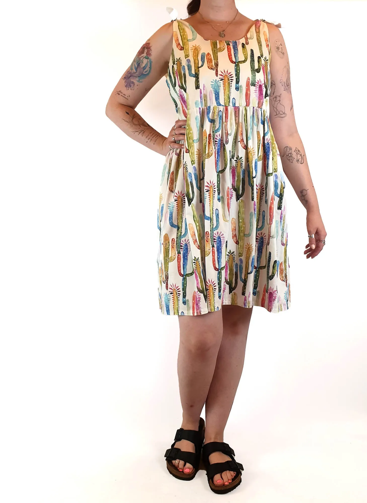 Karla Cola cactus print sleeveless dress size L (best fits 12-small 14)
