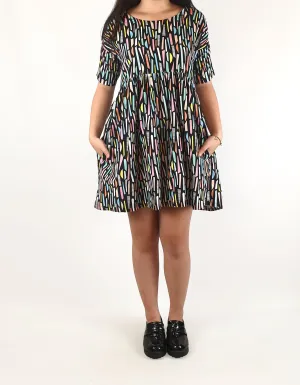 Karla Cola colourful print half sleeve dress size XS, best fits size 6