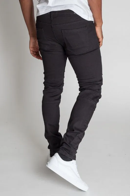 KDNK Black Destroyed Slim Fit Skinny Jeans