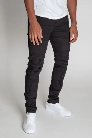 KDNK Black Destroyed Slim Fit Skinny Jeans