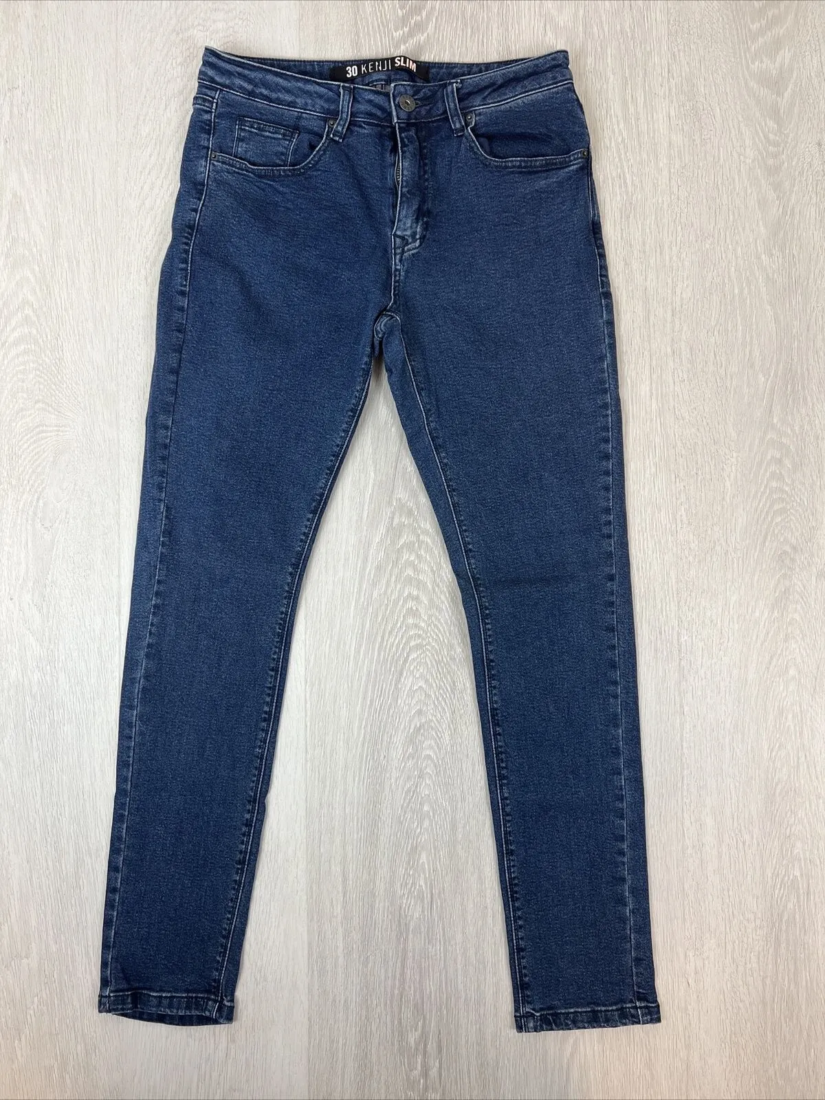 Kenji Mens Slim Jeans Size 30 (2 Pairs - Black & Blue)