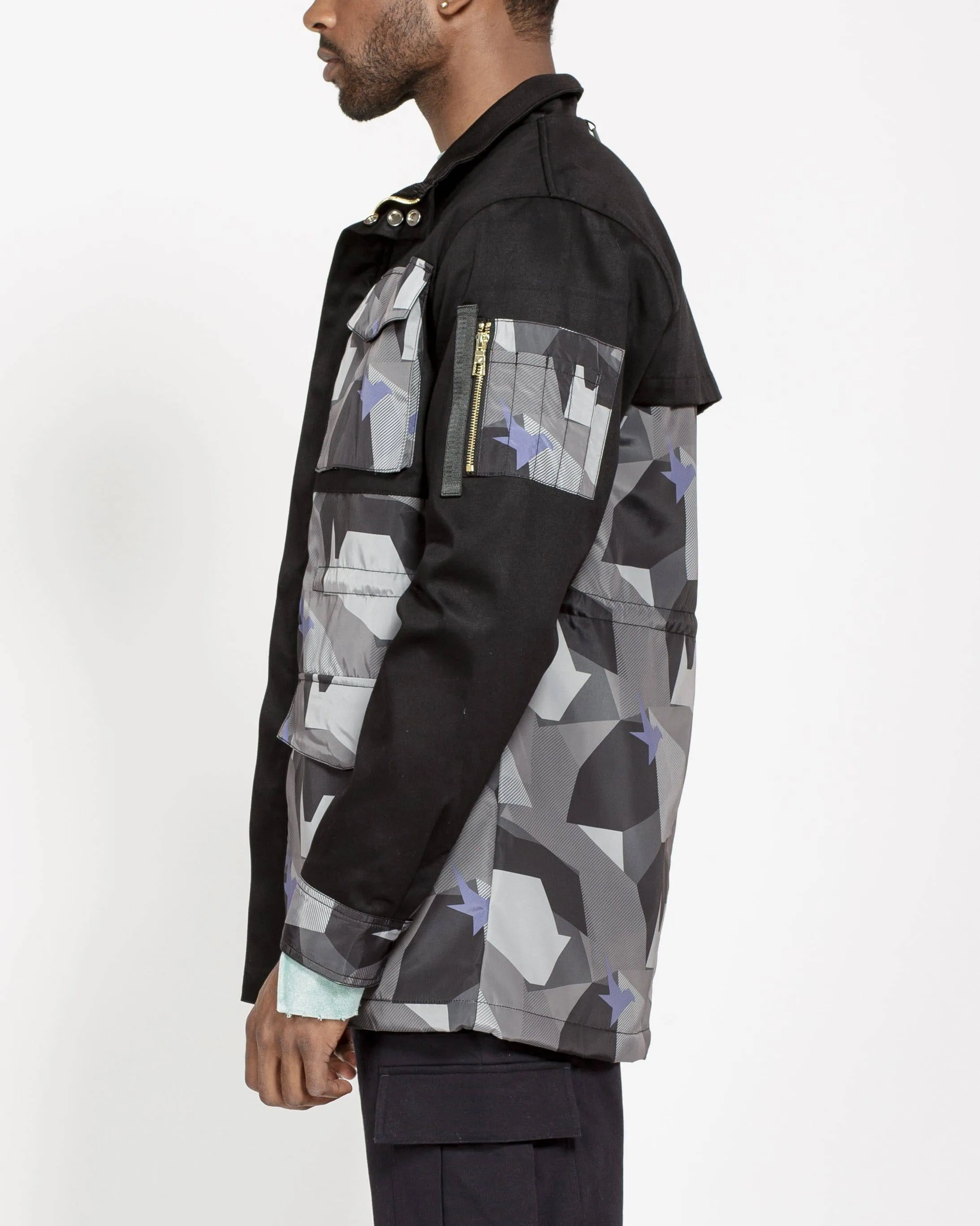 Konus Men's M-65 Military Jacket In Black