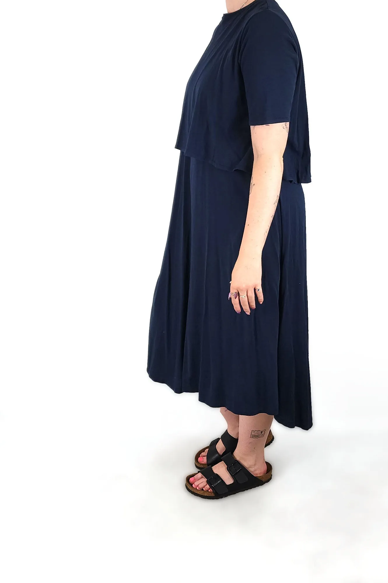 Kowtow navy blue organic cotton dress size Medium