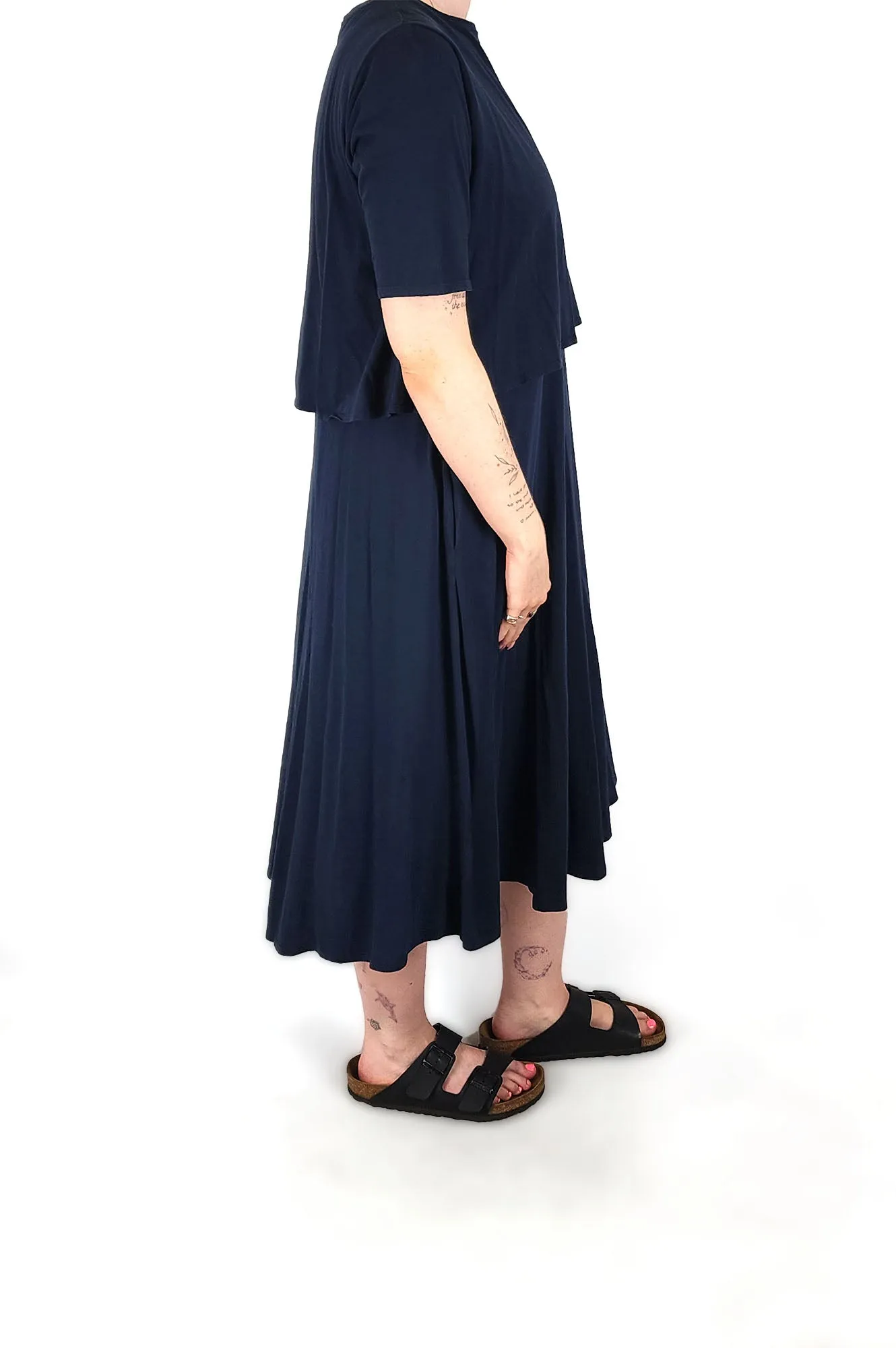 Kowtow navy blue organic cotton dress size Medium
